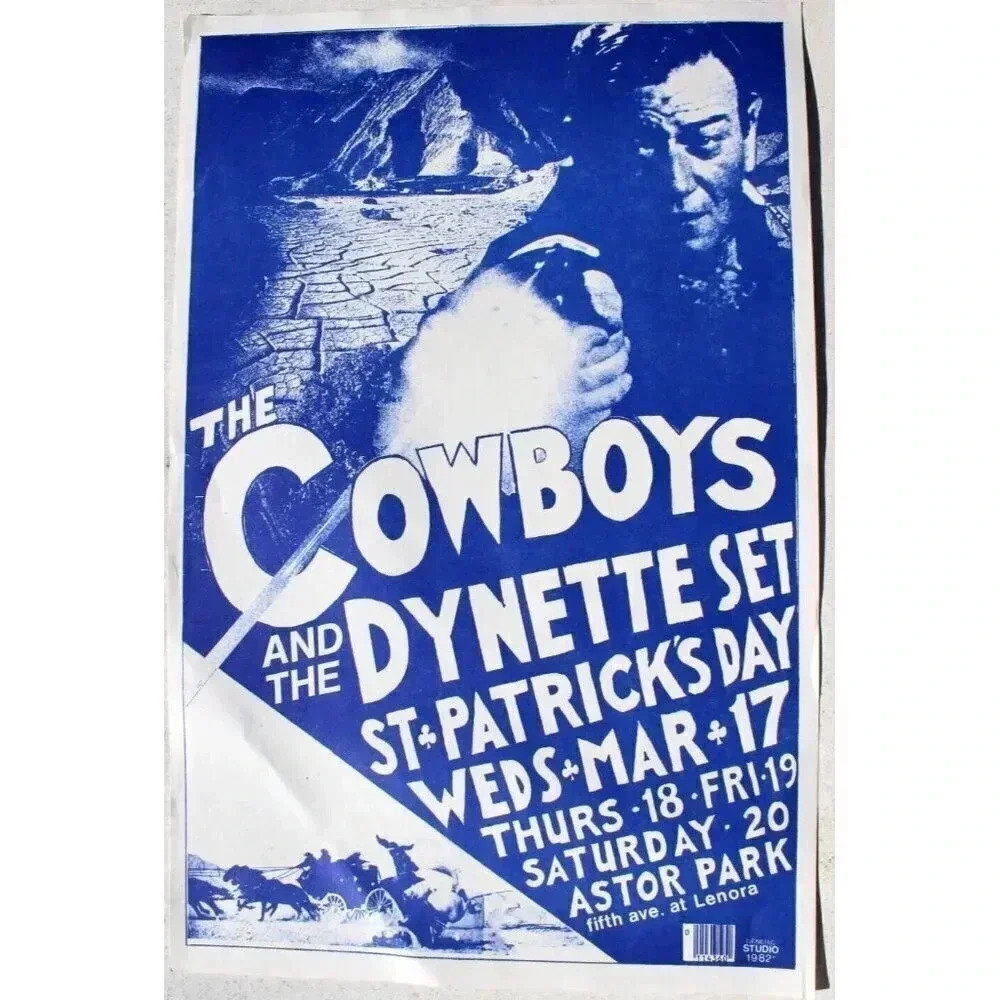 Vtg 1980s 1990s Punk Rock Hair Band Concert Flyer - The Cowboys & Dynette Set